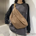 Sac de taille de grande capacité pour femmes, sacs à bandoulière décontractés, sac banane Simple pour téléphone, sac banane en velours côtelé pour dames
