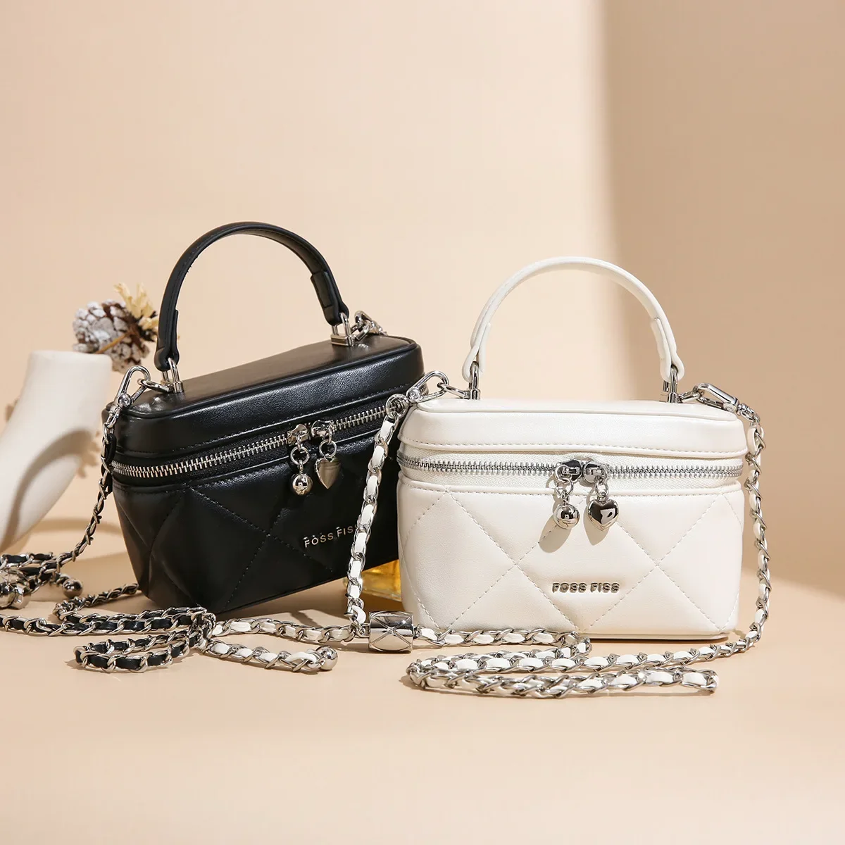 Sac boîte de Style français, sac à main carré structuré élégant, sac à bandoulière en chaîne Chic pour femmes, sac de jour à nuit minimaliste de luxe