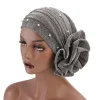 faux perle musulman turban chapeau hijab casquettes islamique sous écharpe bonnet pour femme islamique sous écharpe femmes chapeaux élastique tête enveloppement