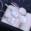 FENASY-Parure de bijoux en perles baroques naturelles d&rsquo;eau douce, 12-16mm, pendentif de fête en argent, colliers de la présidence, boucles d&rsquo;oreilles pendantes, bague