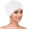 casquettes hijab musulmanes de qualité supérieure, en coton, solide, artificiel astique, bonnet, turban, fermé, sous Écharpe, pour femme, nouvelle collection
