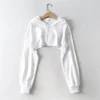 sweat à capuche pour femme, personnalité, court irrégulier, style ultra court, haut à manches longues, livraison directe, vêtements y2k