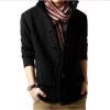 cardigan à manches sulfen cachemire pour homme, veste ouverte, couleur abricot avec poches, style streetwear décontracté