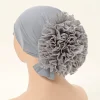 bonnet hijab musulman en dentelle pour femme, turban islamique, gros volumateur de fleurs, chouchou d'nik, vêtement de sauna, accessoires féminins