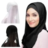 Foulard Hijab Instantané en Mousseline de Soie avec Sous-Capuchon, Écharpe de Sauna Extensible, Fine, Respirante, Protection Solaire