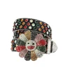 Ceinture de luxe en strass colorés, brillant et éblouissant, mode punk hip hop, boucle rotative, style de rue européen