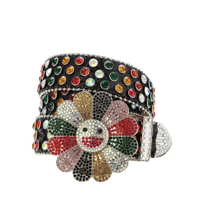 Ceinture de luxe en strass colorés, brillant et éblouissant, mode punk hip hop, boucle rotative, style de rue européen