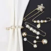 2/4 pièces perle broche broches pull châle Clips fausse perle strass collier épingle de sûreté pour femmes fille vêtements robe accessoires