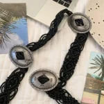 Ceinture élégante Style ethnique tissage ceinture creuse rétro Style bohème ceinture Style coréen taille corde gland taille chaîne plage