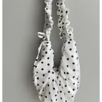 Sac sous les bras Chic pour femmes, sac à bandoulière rétro à pois de grande capacité, sac à boulettes plissé tout assorti pour les voyages en plein air