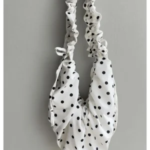 Sac sous les bras Chic pour femmes, sac à bandoulière rétro à pois de grande capacité, sac à boulettes plissé tout assorti pour les voyages en plein air