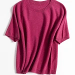 Pull à manches courtes et col rond à paillettes pour femmes, pull à la mode, 100% laine, Y-Spring, 2025