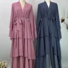 abaya kebaya en mousseline de soie pour femmes musulmanes, kimono de luxe, caftan marocain, robe modeste, vêtements islamiques de dubaï, ramadan kebaya