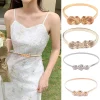 ceinture de mariage en forme de cuir oral elu pour femme, Élégante, slim, artificiel astique, en métal, nouvelle collection
