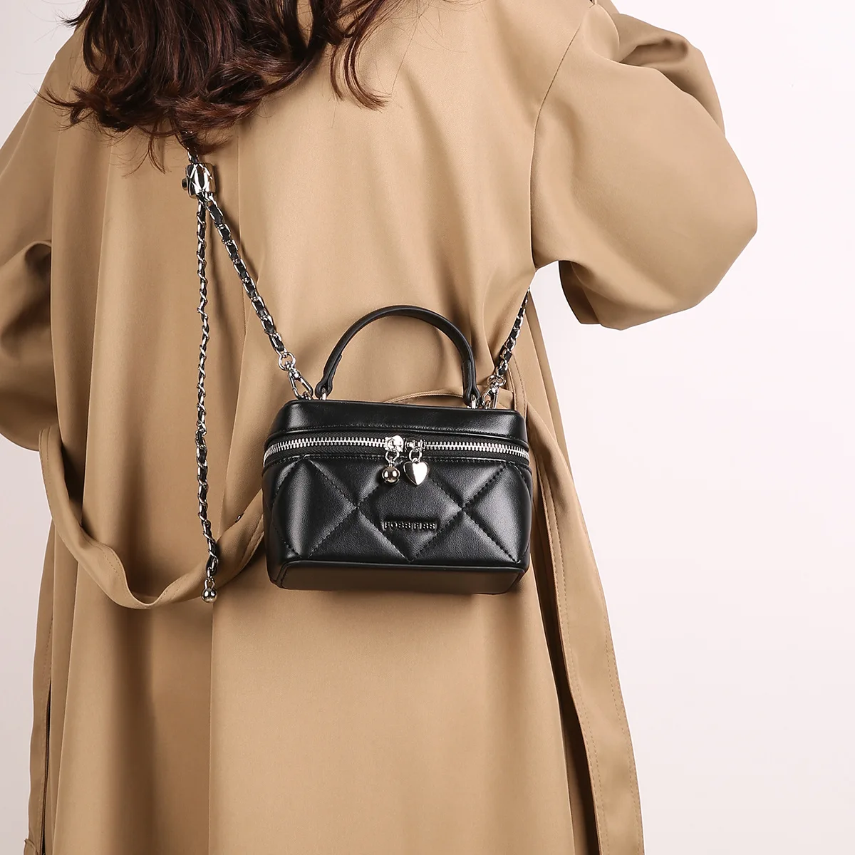 Sac boîte de Style français, sac à main carré structuré élégant, sac à bandoulière en chaîne Chic pour femmes, sac de jour à nuit minimaliste de luxe