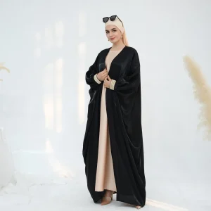 Manches chauve-souris Abaya papillon brillant, (sans intérieur), caftan Abaya pour femmes musulmanes, tenue Hijabi, vêtements islamiques de dubaï, Ramadan