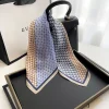 foulard en soie véritable imprimé pour femme, châle enveloppant, carré, pour le bureau, hijab, pashmina, bandana, nouvelle collection printemps 100%