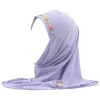hijab pour filles musulmanes, écharpe arabe islamique, châles pour enfants, motif de fleurs, ramadan, beau
