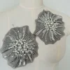 appliques de perles en forme de taille moyenne, broderie de perles faite à la main, patchs délicats à la mode pour spectacle sur scène