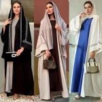 Abayas Hijab pour femmes musulmanes, vêtements arabes, ramadan, Eid, broderie, ouvert, festival modeste, dubaï, caftan, robes, nouveau, 2024