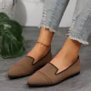chaussures plates femmes été nouvelle mode tricoté respirant chaussures simples décontracté confortable pointu plat chaussures pour femmes grande taille