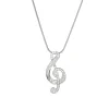 pendentif note de musique élégant pour femme, colliers de présidence, cristal brillant, bijoux de mariage en cone contre indiqués, bonne qualité, cadeau des travailleurs mus479