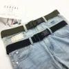 ceinture en toile tressée en nylon pour femmes et hommes, double anneau, boucle noire, simple et polyvalente, pour étudiants, tendance, pantalon cargo