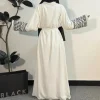 abaya musulmane à manches longues pour femmes, cardigan ouvert devant, robe maxi, vêtements pour femmes, gland brodé, kaftans, jilbabs