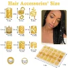 220 pièces d&rsquo;accessoires pour cheveux en or, bijoux tressés, accessoires pour cheveux pour femmes, coiffures exquises, anneaux de cheveux en métal tendance, manchettes