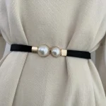 Ceinture en perles pour femmes, cintré à la taille, ceinture amincissante décorative pour robes, rétro, Vintage, ceinture étroite pour jupes et pantalons