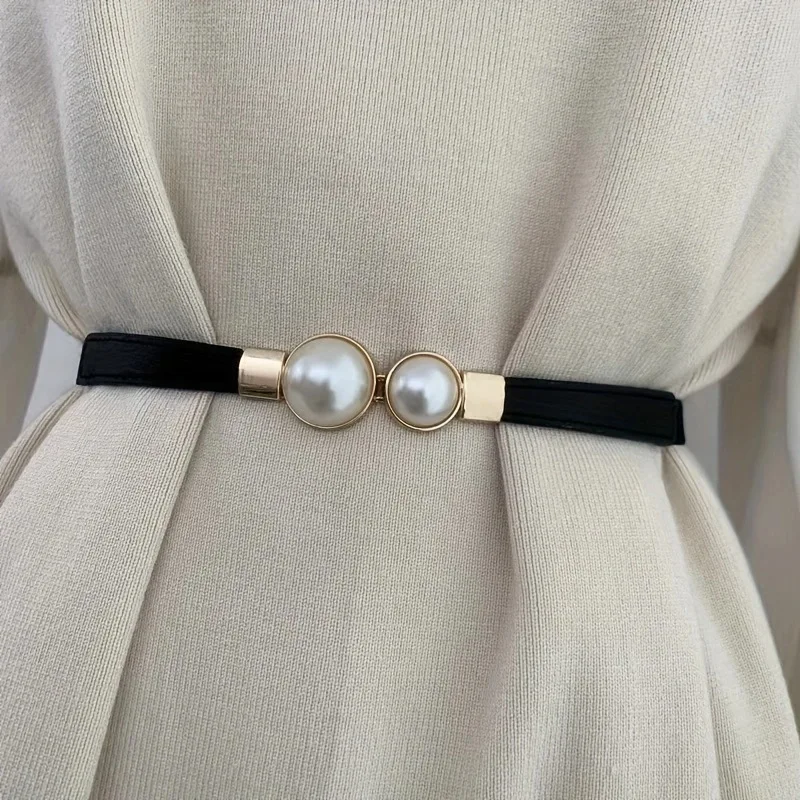 Ceinture en perles pour femmes, cintré à la taille, ceinture amincissante décorative pour robes, rétro, Vintage, ceinture étroite pour jupes et pantalons