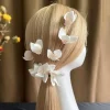Épingles à cheveux en perles pour femmes, pinces à cheveux à fleurs blanches, accessoires de coiffure de mariée, vente en gros