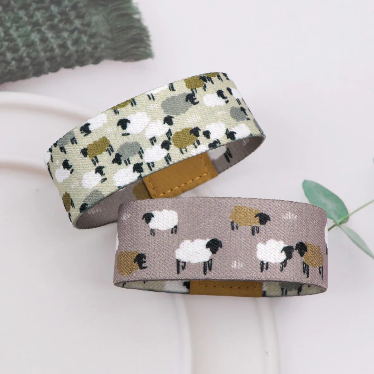 bracelet à fleurs pour femmes et hommes, brassard de sport, court, vagues artistiques, élastique, accessoires de cosplay, cadeau