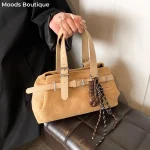 sac de luxe femme sacs luxe femme haute qualité Sac à bandoulière en daim souple pour femme, sacs à poignée supérieure, sacs à main de créateur, grande capacité, conception de ceinture, lancé, hiver, nouveau, 2024