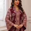 Abaya musulmane de dubaï pour femmes, tissu rouge islamique élégant avec broderie dorée complexe pour moyen-orient, arabie saoudite, Qatar, nouvelle collection