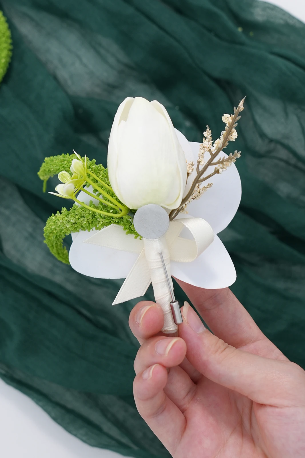 accessoires de mariage romantique, lot de 2 pièces, 1 pièce de fleurs de poignet de demoiselle d'honneur de mariée, 1 pièce de corsage de marié, fournitures de décoration pour événements