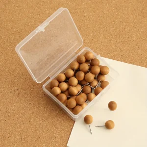 50 punaises en bois, points en bois et acier inoxydable. Punaises décoratives, épingles et punaises en bois, punaises en panneau de liège