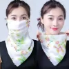 Écharpe de mode pour femmes protection contre les uv du soleil randonnée foulard de cou écharpe triangulaire en plein air voile de protection solaire masque en soie glacée couverture faciale