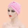 inde chapeau hijabs casquette africaine bandeau dames bandeau femmes perlé turban bonnet couleur unie coton turban chapeau intérieur hijab casquette