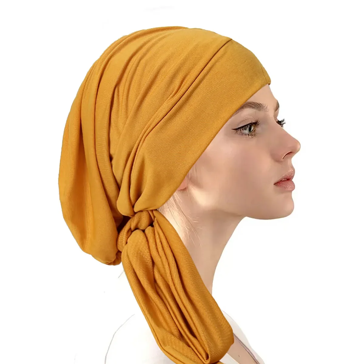 nouveau chapeau extensible pré attaché femmes musulman hijab bonnets bonnet turban foulard islamique perte de cheveux chapeaux chimio casquette turbante mujer