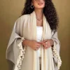 abaya femmes robe musulmane élégant cardigan à franges manches chauve souris robes eid abayo dubaï caftan turquie kebaya caftan marocain femme