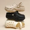 sandales à fond épais pour femmes, pantoufles noires et blanches, mode d'extérieur, perles luxueuses, diamant, bricolage, sandales de jardin, sabots, chaussures d'eau