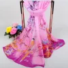 Écharpe longue en mousseline de soie pour femmes, imprimé floral décontracté, respirant, Protection solaire, châle en soie douce, longue enveloppe, Hijab pour femmes Écharpe longue en mousseline de soie pour femmes, imprimé floral décontracté, respirant, Protection solaire, châle en soie douce, longue enveloppe, Hijab pour femmes