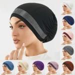 Nouveau Hijab musulman femmes écharpe cheveux accessoires doux tissu élastique chapeau couvre-tête large nuit sommeil Bonnet Hijabs pour fille