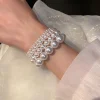 bracelet élastique en perles blanches pour femmes et hommes, élégant, extensible, pour banquet de mariage, perles de 6 à 12mm, bijoux faits à la main, cadeau