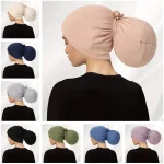 Turban musulman doux pour femme, casquettes Hijab intérieures, bonnet islamique, sous-écharpe indienne, perte de cheveux, enveloppement de sauna féminin, nouveau, 2025