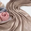 Écharpe hijab légère et soyeuse pour femmes musulmanes, châle uni, bandeau, turban islamique, châle plissé brillant