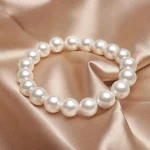 Bracelet élastique en perles blanches pour femmes et hommes, élégant, extensible, pour Banquet de mariage, perles de 6 à 12mm, bijoux faits à la main, cadeau