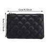 petit porte monnaie en cuir pu pour femme, portefeuilles à fermeture éclair, poudres, imprimé à carreaux, porte monnaie, porte cartes de visite, mini sac à monnaie pour femme