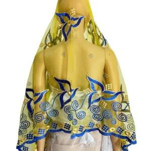 En vente 2025 nouveau foulard Hijab en filet africain pour femmes musulmanes africain dubaï Islam foulard broderie châles voile